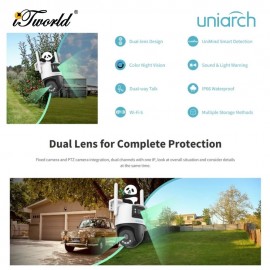 Uniarch P2S 6MP (3+3) Outdoor PT WiFi CCTV Camera IR Night Vision