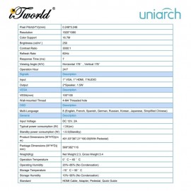 Uniarch MW-LC22-S 22" FHD VA Monitor 100Hz 5ms HDMI VGA Built-in Speaker 