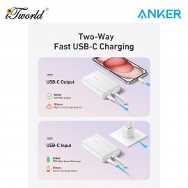 Anker Zolo Power Bank (10K30W Build in USB-C Cable) - Black A1688