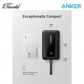 Anker Zolo Power Bank (10K30W Build in USB-C Cable) - Black A1688