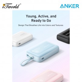 Anker Zolo Power Bank (10K30W Build in USB-C Cable) - Black A1688