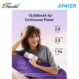 Anker Zolo Power Bank (10K30W Build in USB-C Cable) - Black A1688