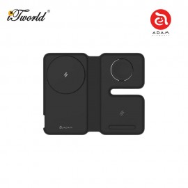 ADAM elements Mag Book Qi2 3-in-1 Wireless Charging Station with Stand (Black) APAADMAGBOKBK 840741115737