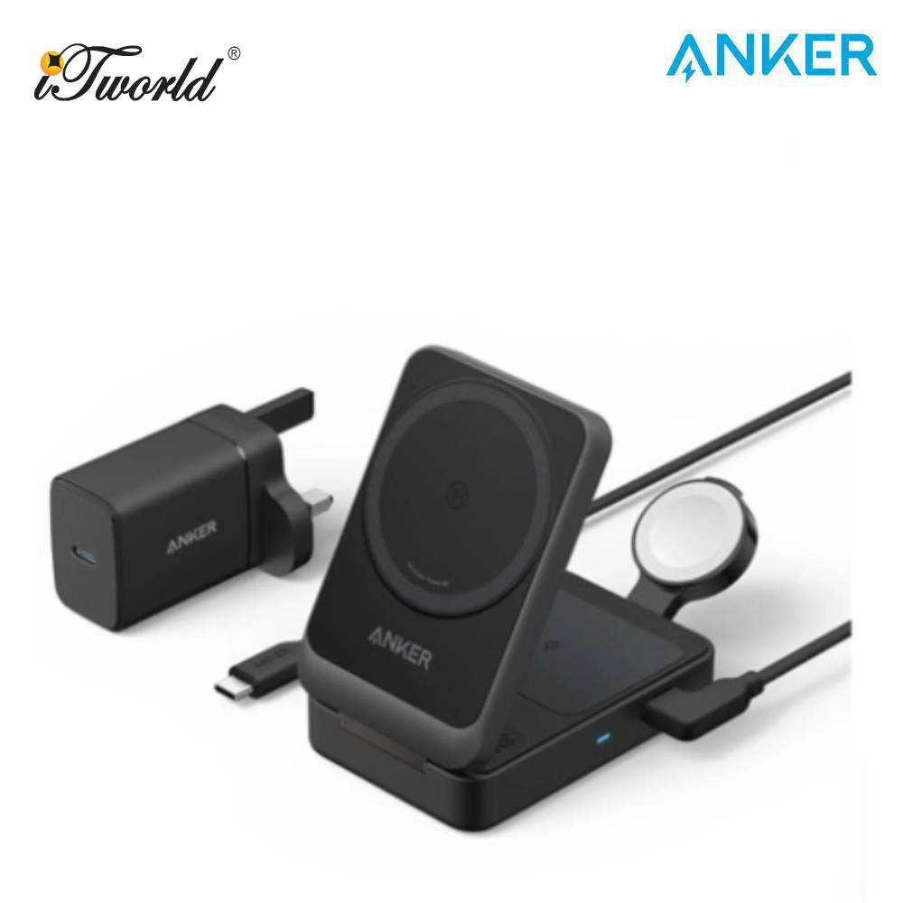Anker MagGo Wireless Charging Station (Foldable 3-in-1) B2557