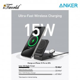 Anker MagGo Wireless Charging Station (Foldable 3-in-1) B2557