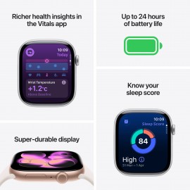 Apple Watch Series 11 GPS 46mm Silver Aluminium Case with Purple Fog Sport Band - S/M MEV94X/A