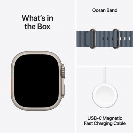 Apple Watch Ultra 3 GPS + Cellular 49mm Natural Titanium Case with Anchor Blue Ocean Band MEWH4X/A