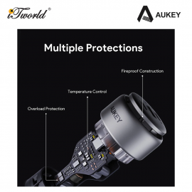 Aukey CC-P3 100W PPS Fast Charging Car Charger Dual USB-C and USB-A 689323788156