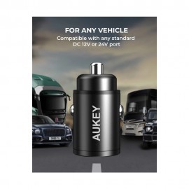AUKEY 30W PD Metal Dual Port Fast Car Charger with PPS & QC3.0 CC-A3