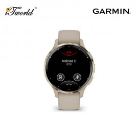 Garmin Venu 3S Touch Advanced GPS Smartwatch Silver Stainless Steel Bezel with Sage Gray Case 41mm - French Gray