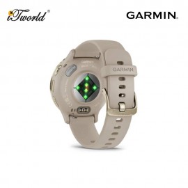 Garmin Venu 3S Touch Advanced GPS Smartwatch Silver Stainless Steel Bezel with Sage Gray Case 41mm - French Gray