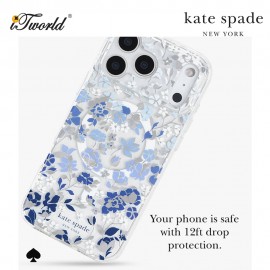 Kate Spade Flowered Blue Protective Hardshell - iPhone 17 Pro
