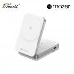 Mazer MagFold02/Qi2 Certified 20W Foldable 2in1 Wireless charger - White 8881304544795