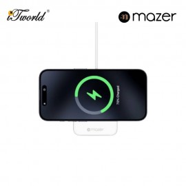 Mazer MagFold02/Qi2 Certified 20W Foldable 2in1 Wireless charger - White 8881304544795