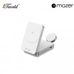 Mazer MagFold05/Qi2 Certified 23W Foldable 3in1 Wireless Charger - White 8881304544818