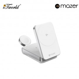 Mazer MagFold05/Qi2 Certified 23W Foldable 3in1 Wireless Charger - White 8881304544818