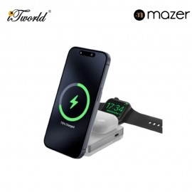 Mazer MagFold05/Qi2 Certified 23W Foldable 3in1 Wireless Charger - White 8881304544818
