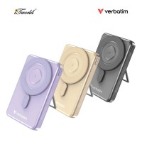 VERBATIM Charge 'n' Go 10,000mAh 5-in-1 Magnetic Wireless Charger with Stand (Type C x2)