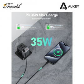 AUKEY PA-TA07A 35W Travel Mate Universal Adapter - Gray 689323787586