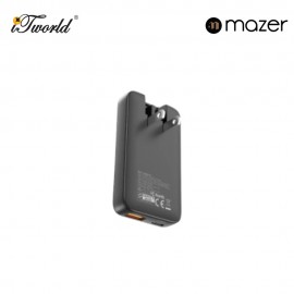 Mazer GaNPrestige Slim 65W GaN Wall Charger With Travel Pins (2 Ports) – Black 8881304545037