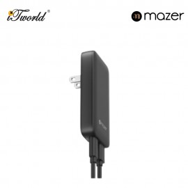 Mazer GaNPrestige Slim 65W GaN Wall Charger With Travel Pins (2 Ports) – Black 8881304545037