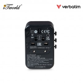 VERBATIM 5-Ports 45W Travel Adapter (UTA-08) With Free Pouch 023942321231 - Black
