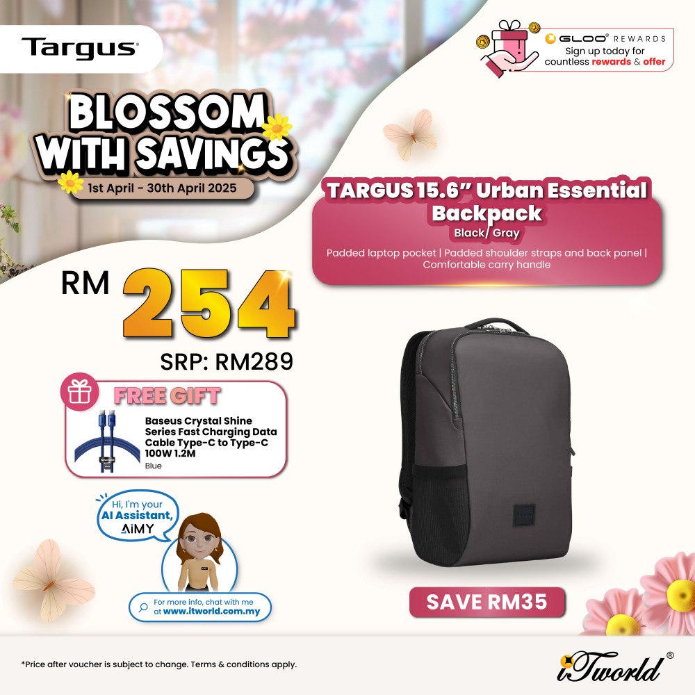 TARGUS 15.6” Urban Essential™ Backpack - Gray