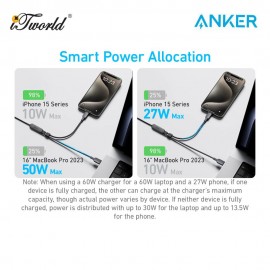 Anker 2-in-1 USB-C to USB-C Cable (4ft, 140W) A8895 - Black