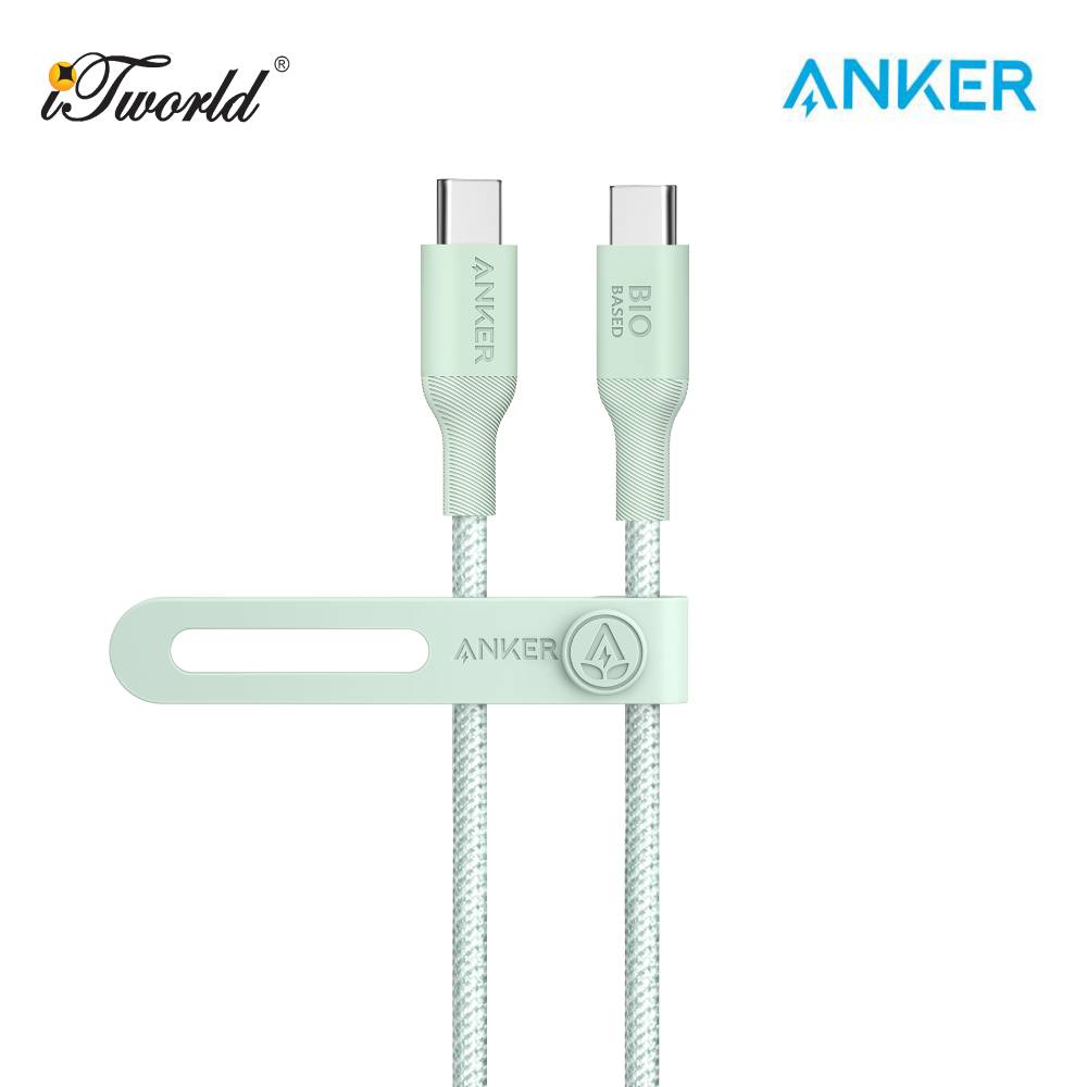 Anker 544 USB-C to USB-C Cable (Bio-Nylon 3ft) A80F5 - Green