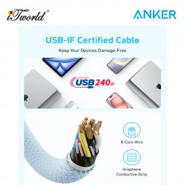 Anker Zolo USB-C to USB-C Cable (1.5m, 240W) - Black A8060
