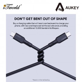 Aukey 1.8M 240W Silicon USB C to USB C cable Black 689323787272