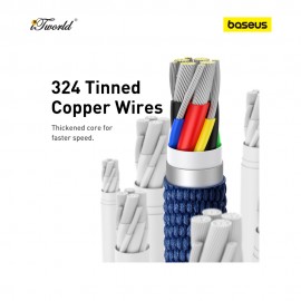 Baseus Crystal Shine Series Fast Charging Data Cable Type-C to Type-C 100W 1.2M - Blue 6932172602871