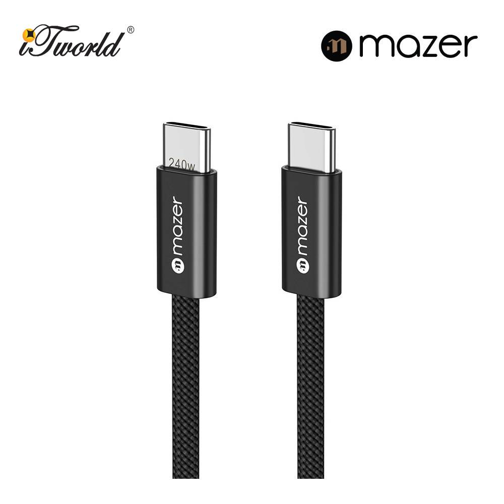 Mazer InfiniteFLEX2 Pro 240W/1M USB-C Braided Cable – Black 8881304545525