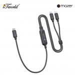 Mazer InfiniteLINK Scorpion-C140 140W 2-in-1 USB-C Charging Cable - Black 8881304545907