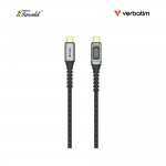 VERBATIM-120cm-E-Marker-Kevlar-Type-C-Cable-PD100W-Type-C-to-Type-C-with-LED-display-(Black)-4895117969519