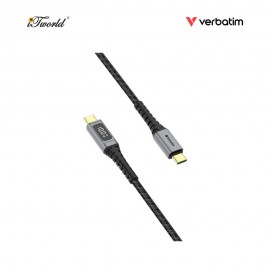VERBATIM-120cm-E-Marker-Kevlar-Type-C-Cable-PD100W-Type-C-to-Type-C-with-LED-display-(Black)-4895117969519