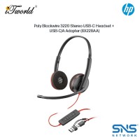 Poly Blackwire 3220 Stereo USB-C Headset +USB-C/A Adapter (8X228AA)