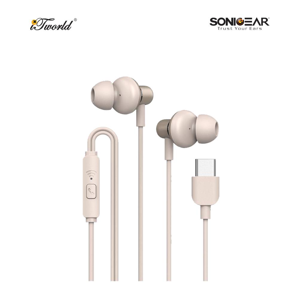 SonicGear Hyperbass Buds 1 (2024) Type-C Wired Earset-Champagne 8886411935559