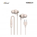 SonicGear Hyperbass Buds 1 (2024) Type-C Wired Earset-Champagne 8886411935559