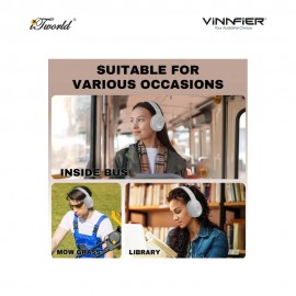 Vinnfier ANC 101 BT Wireless Active Noice Cancellation Headphone - Grey 9555637205874