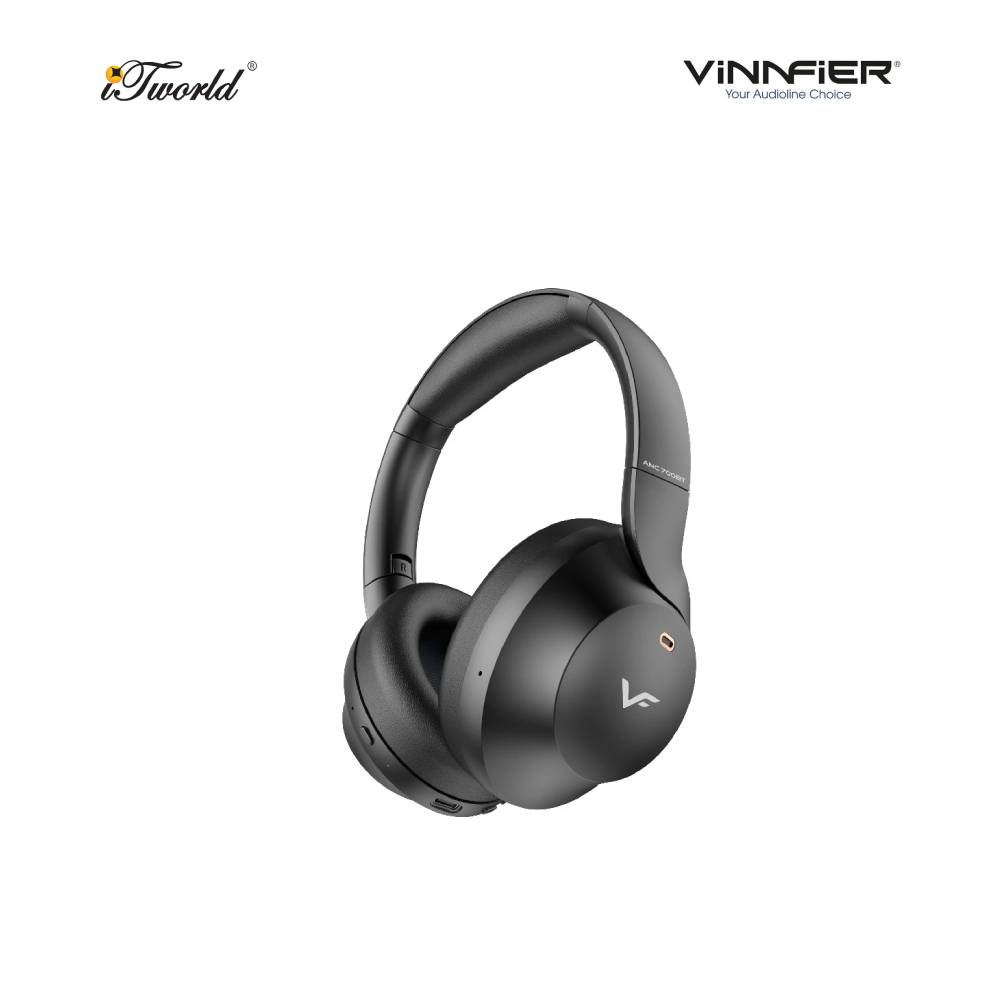 Vinnfier ANC 700 BT Active Noise Cancellation Wireless Headphone - Black 9555637206222