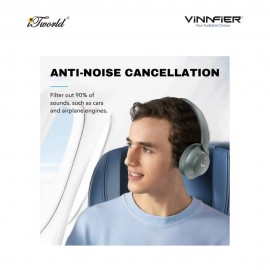 Vinnfier ANC 700 BT Active Noise Cancellation Wireless Headphone - Black 9555637206222