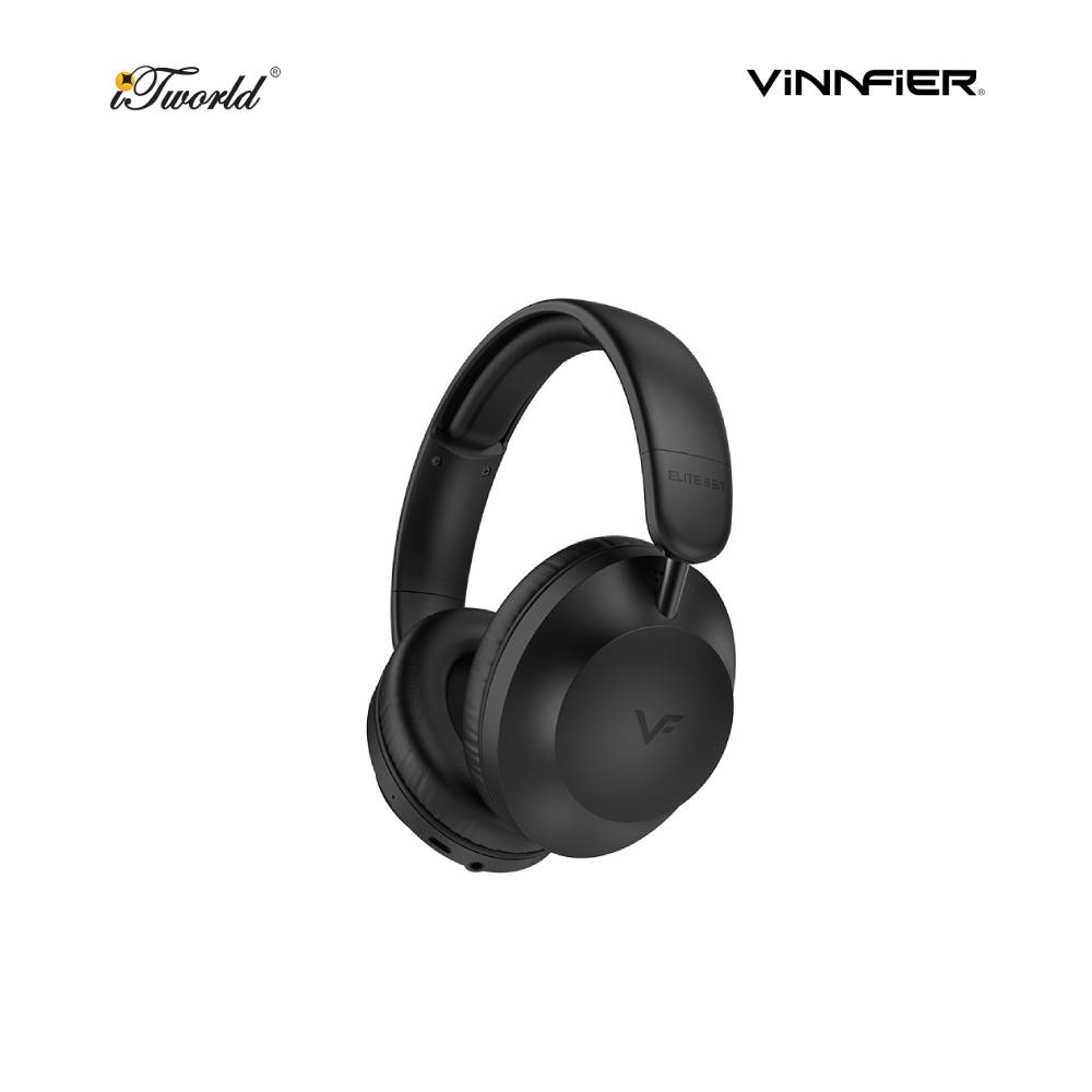 Vinnfier Elite 6 BT - Black Bluetooth 5.4 Headphone Compatible Wireless And Wired Connection