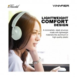 Vinnfier Elite 6 BT - Black Bluetooth 5.4 Headphone Compatible Wireless And Wired Connection