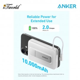 Anker Wireless Power Bank (10K 30W Built-In USB-C Cable) - Black A1685