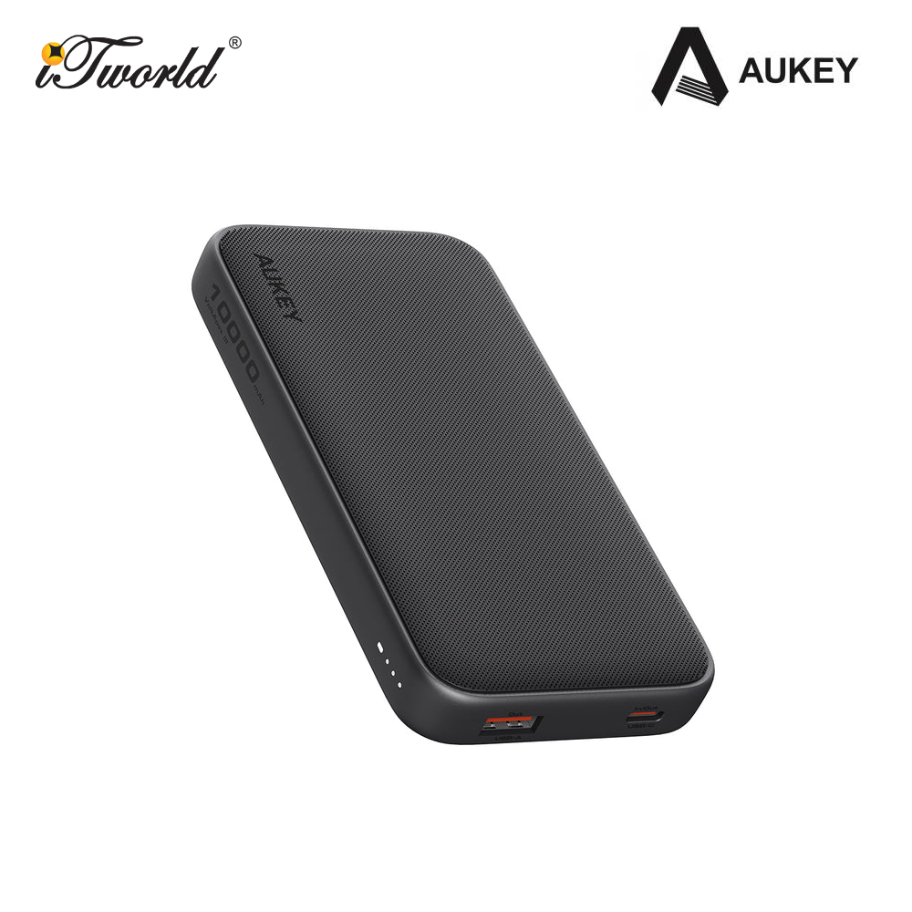 Aukey PB-Y46 Spark Go 15W 10000mAh Fast Charging Slim USB-C Power Bank - Grey 689323787920