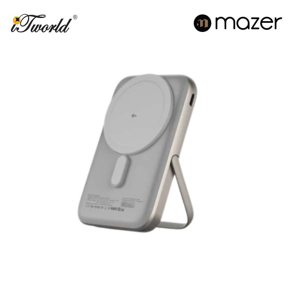 Mazer MagAir17 10,000mAh Magnetic Wireless Power Bank Qi2 Certified 15W - Natural Titanium 8881304542968
