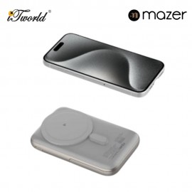 Mazer MagAir17 10,000mAh Magnetic Wireless Power Bank Qi2 Certified 15W - Natural Titanium 8881304542968