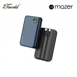 Mazer PowerCharge Link 1020 Built-in Dual USB-C Cable 10000mAh PD20W Power Banks - Navy 8881304544450