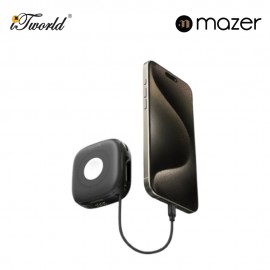 Mazer MagLink18i 10,000mAh Magnetic Wireless (Built-in USB-C+Lightning Cables) + Apple Watch Charging Power Bank - Black Grey 8881304544832